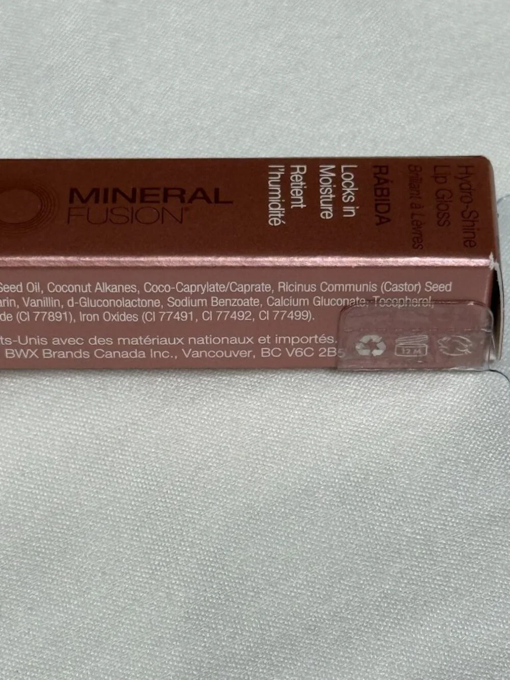 Mineral Fusion Hydro-Shine Lip Gloss Rabida 0.15 oz Vegan Clean Beauty New
